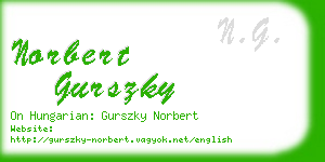 norbert gurszky business card